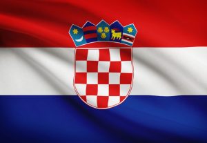 Flagge Kroatien (rot - weiß - blau mit rot-weiß-kariertem Wappen)