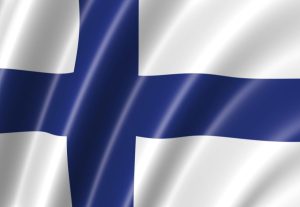Flagge von Finnland (blaues Kreuz auf weißem Hintergrund)