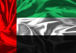 Flagge der Vereinigten Arabischen Emirate (rot - grün - weiß - schwarz)