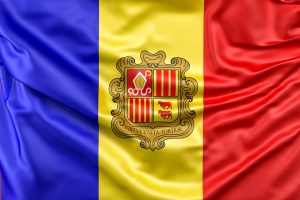 Flagge von Andorra (blau - gelb - rot)