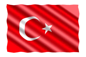 Flagge von der Türkei (rot mit weißem Stern und Halbmond)
